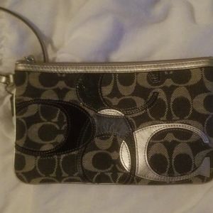 Coach navy blue wristlet
